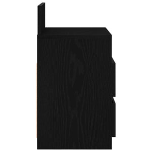 Sängbord med 2 lådor svart 40x33x60 cm