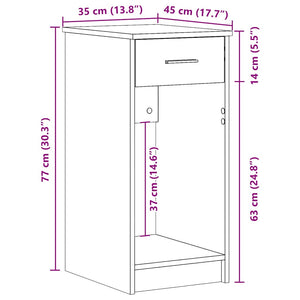 Datorstativ med låda sonoma-ek 35x45x77 cm