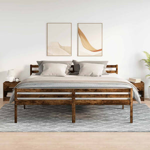 Sängbord 2 st med låda rökfärgad ek 39x28x41 cm