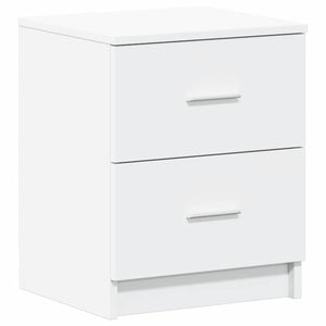 Sängbord med 2 lådor vit 40x36x50 cm
