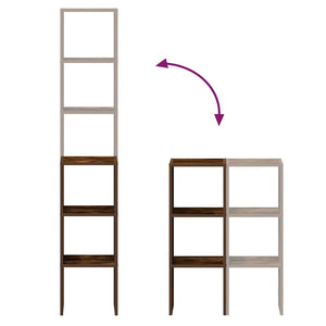 Bokhyllor 2st stapelbar rökfärgad ek 30x30x80cm konstruerat trä