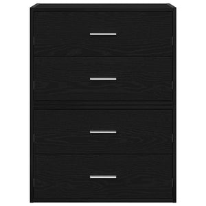 Skåp med 2 lådor 2 st svart ek 60x31x40 cm konstruerat trä