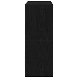 Skåp med 2 lådor 2 st svart ek 60x31x40 cm konstruerat trä
