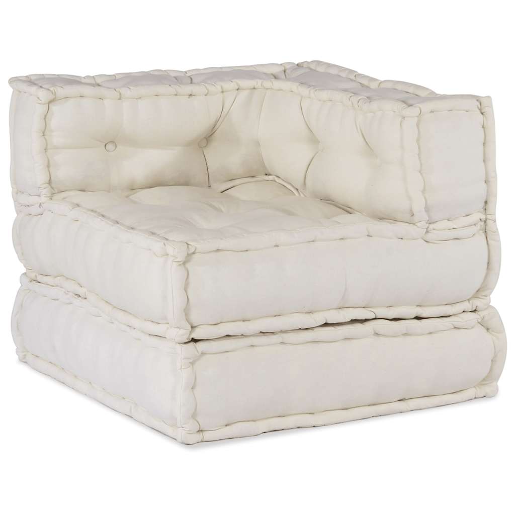 Modulär soffa krämfärgat tyg 70x70x54