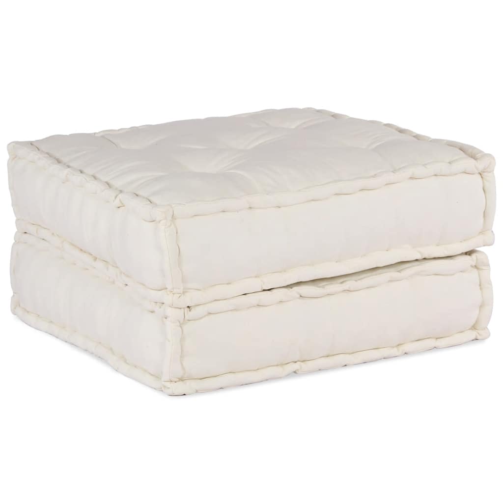 Modulär soffa krämfärgat tyg 70x70x36