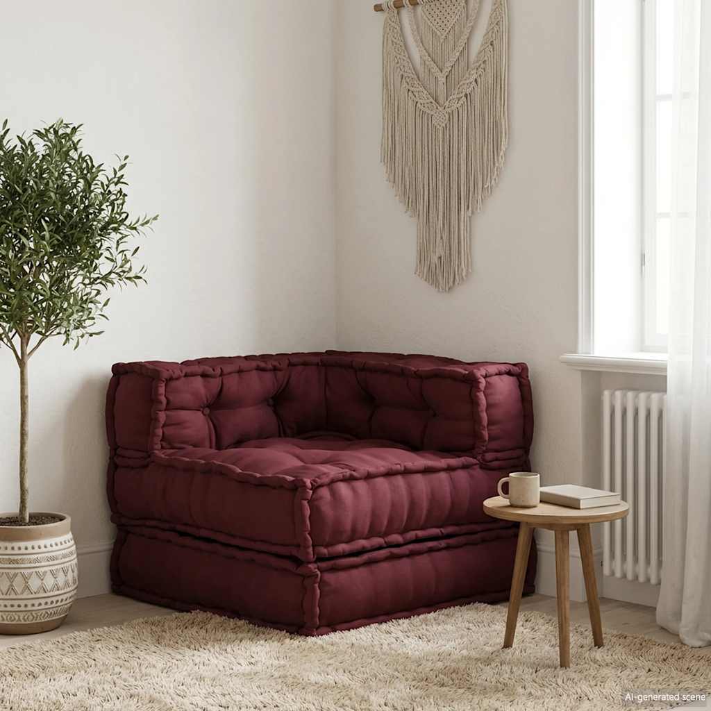 Modulär soffa rödbrun 70x70x54 tyg