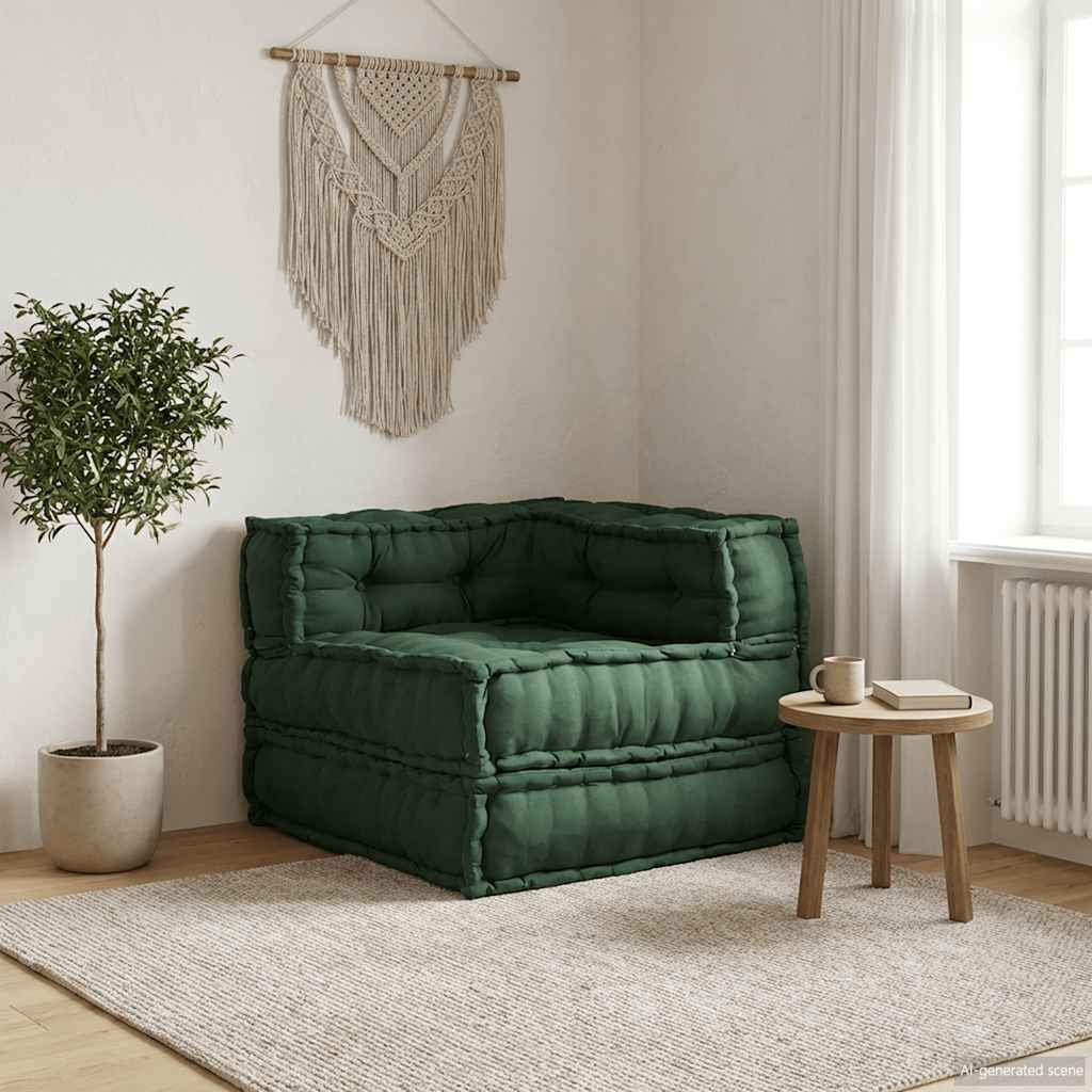 Modulär soffa grön 70x70x54 tyg