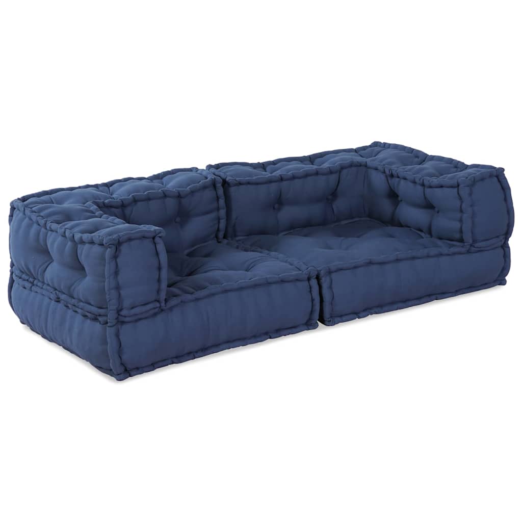 Modulsofa enhet 3 st Tyg Indigo 140 x 70 x 36 cm