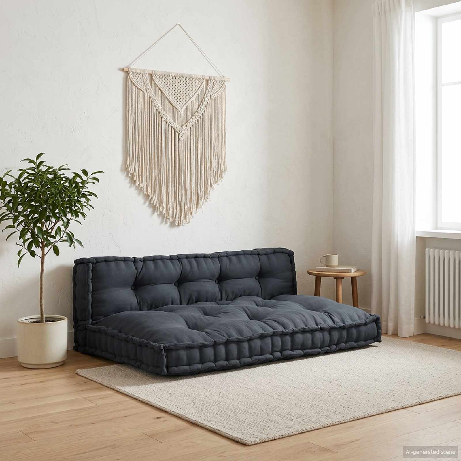Pallettsoffa Kudde 2 st Tyg Antracit 120 x 80 x 38 cm