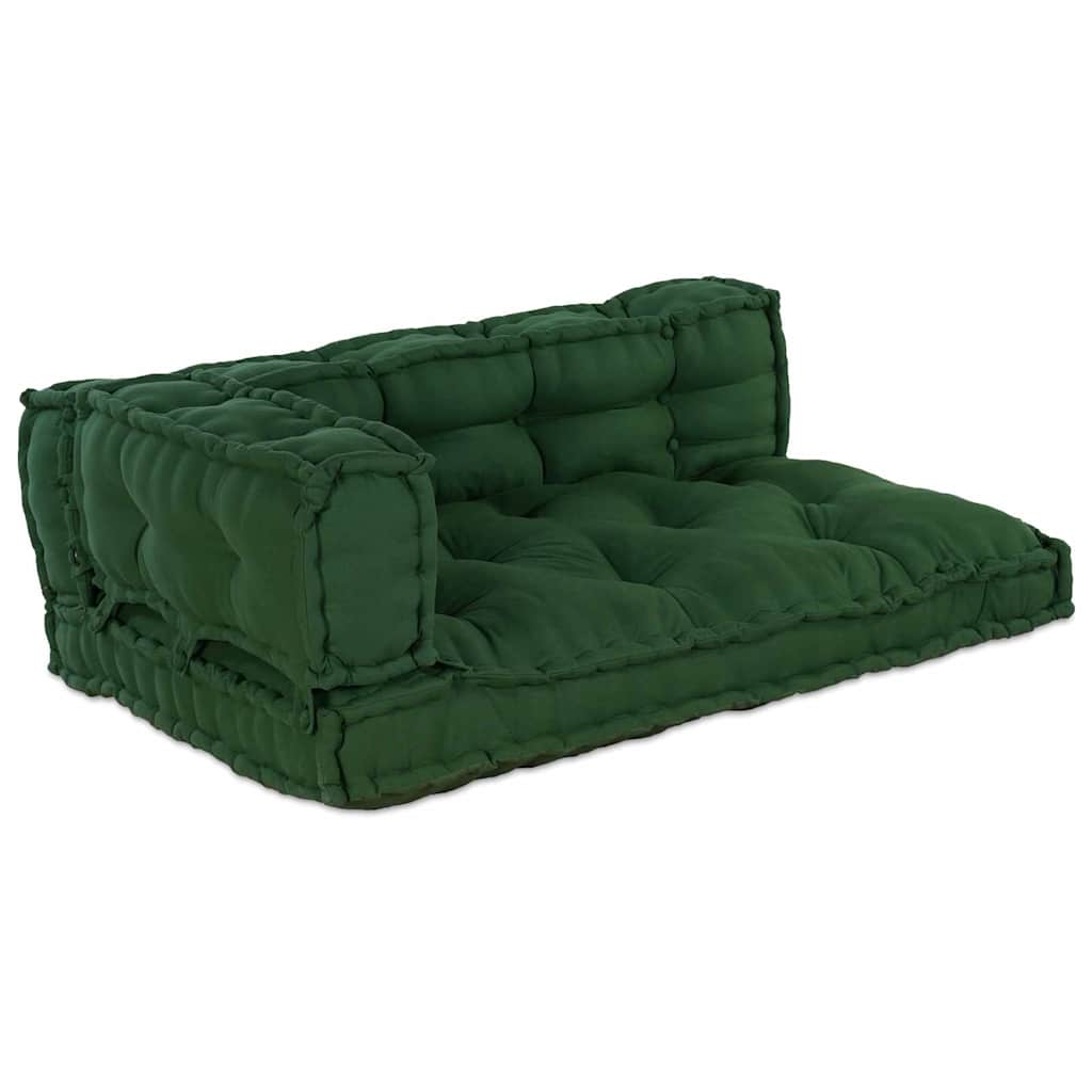 Pallettsoffa Kudde 3 st Tyg Grön 120 x 80 x 38 cm