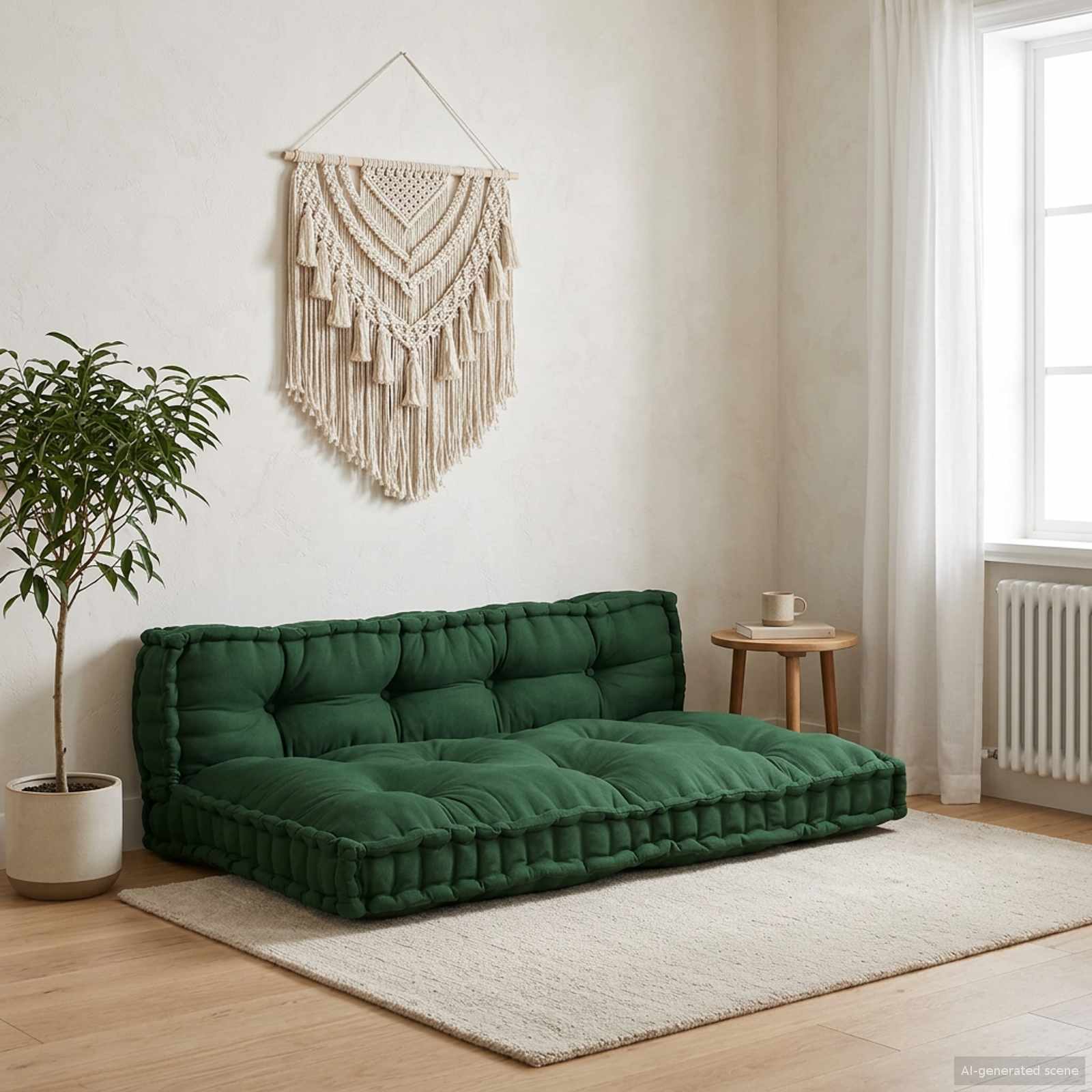 Pallettsoffa Kudde 2 st Tyg Grön 120 x 80 x 38 cm
