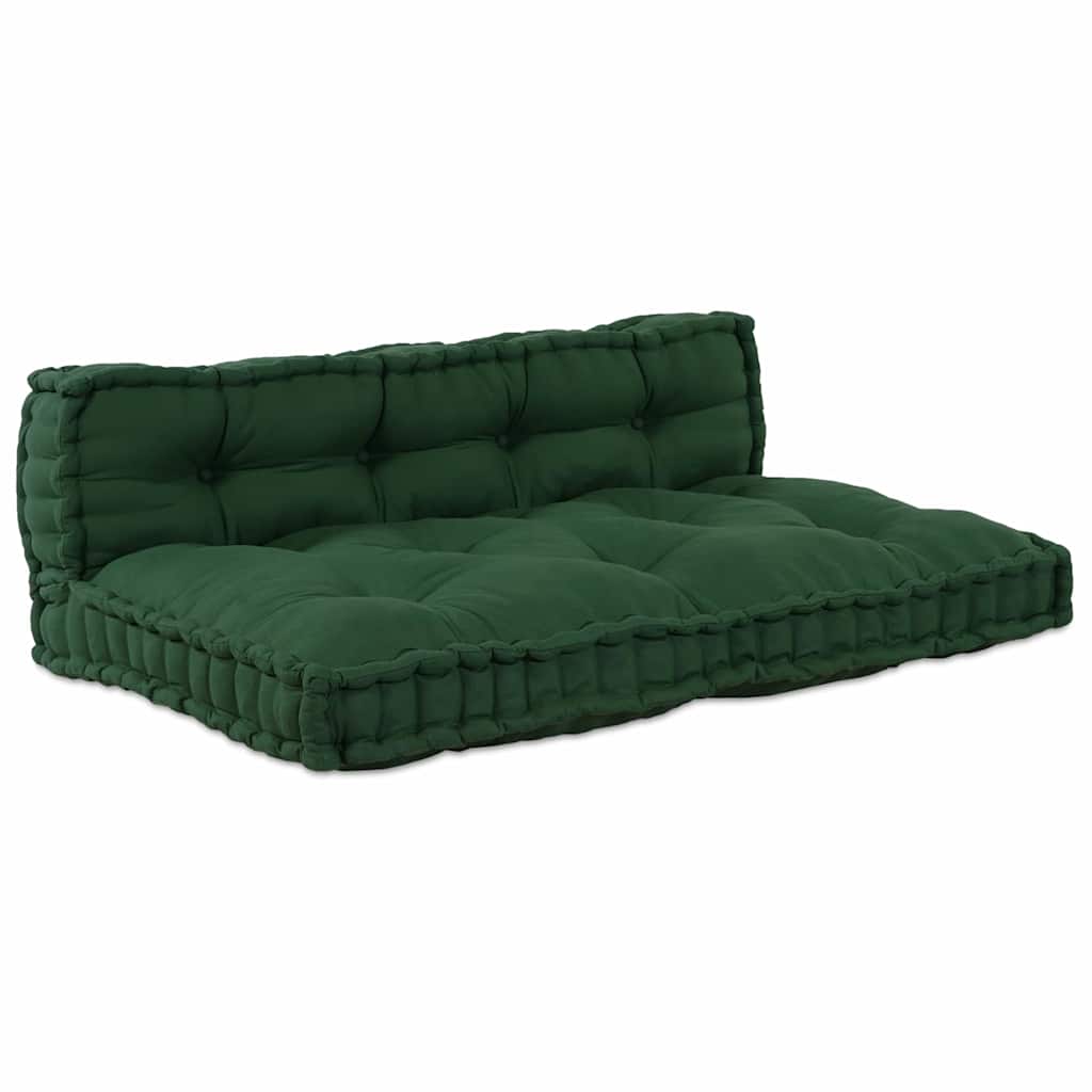 Pallettsoffa Kudde 2 st Tyg Grön 120 x 80 x 38 cm