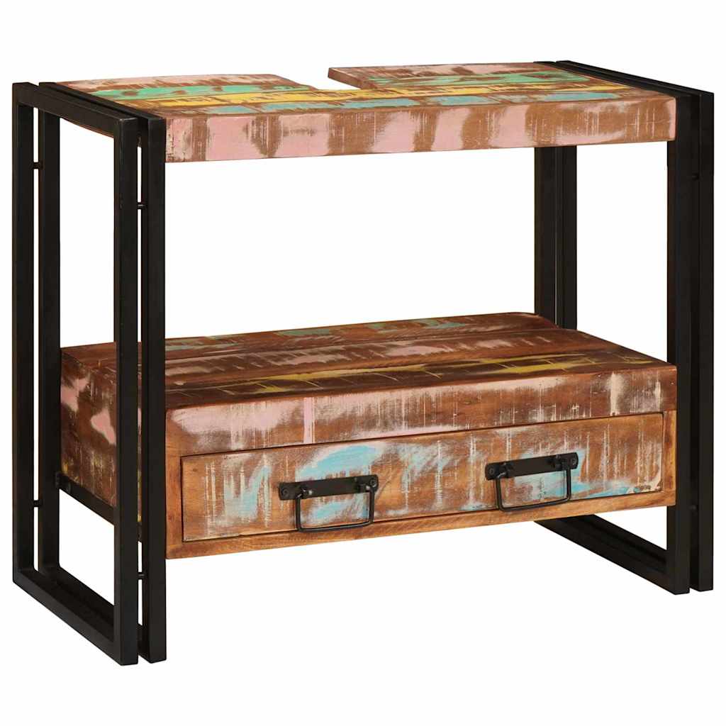 Sminkskåp Flerfärgsdesign 71 x 33 x 58 cm Solid återvunnen trä