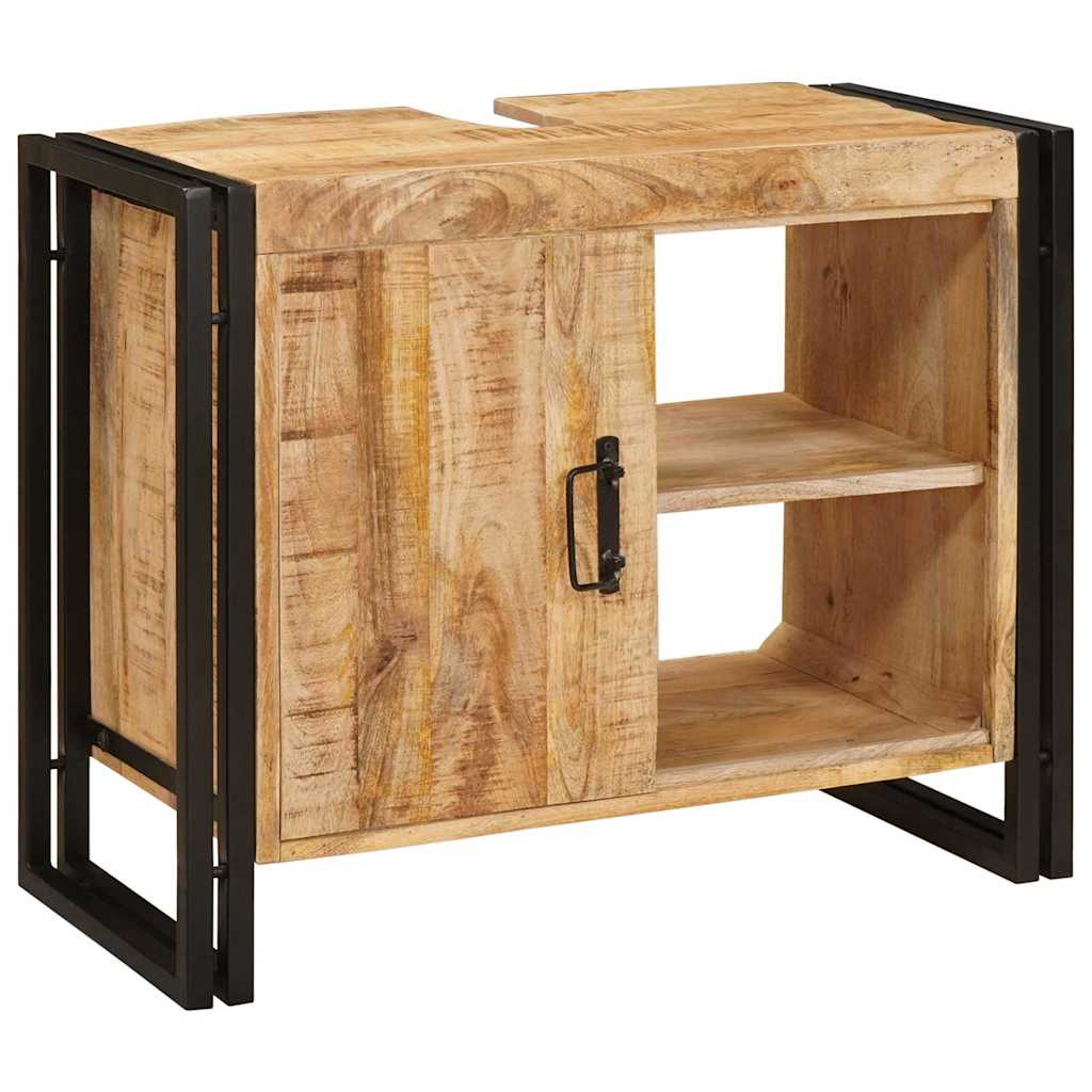 Diskbänksskåp med hylla Brun 71 x 33 x 58 cm Massivt mangoträ