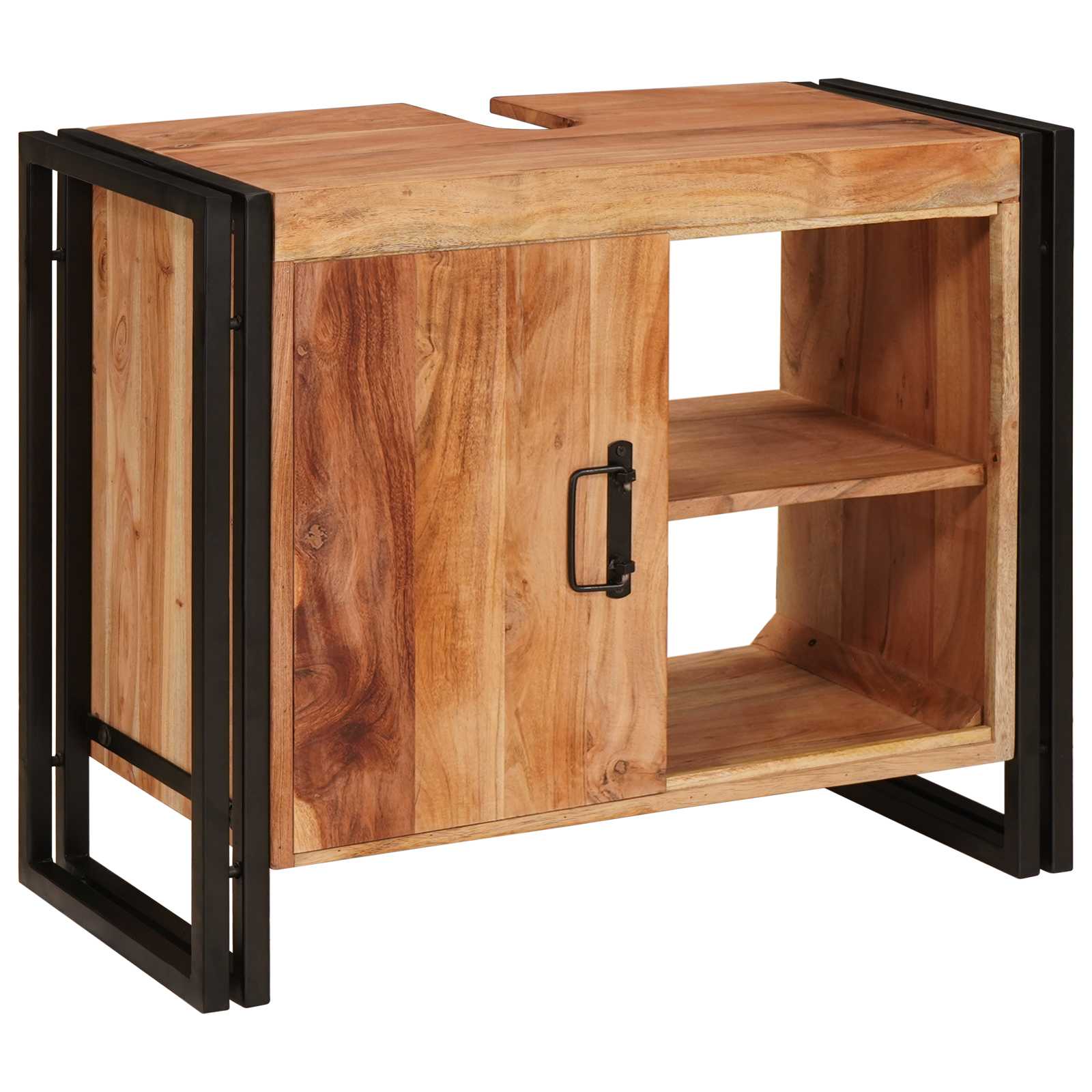 Diskbänksskåp med hylla Brun 71 x 33 x 58 cm Massivt Akaciaträ