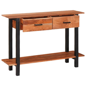 Konsolbord med låda med hylla Brun och svart 110 x 30 x 75 cm