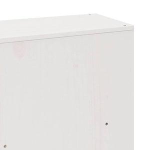 Säng med bokhylla utan madrass vit 200x200cm massiv furu