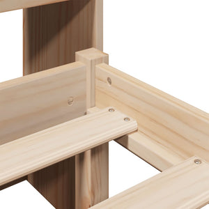 Säng med bokhylla utan madrass 150x200cm massiv furu