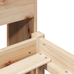 Säng med bokhylla utan madrass 100x200cm massiv furu