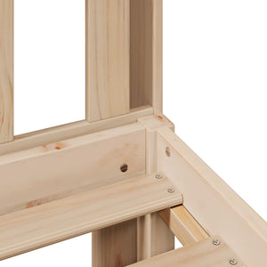 Säng med bokhylla utan madrass 135x190cm massiv furu