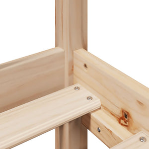 Säng med bokhylla utan madrass 160x200cm massiv furu