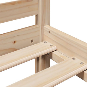 Säng med bokhylla utan madrass 135x190cm massiv furu