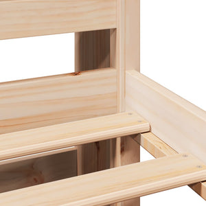 Säng med bokhylla utan madrass 135x190cm massiv furu