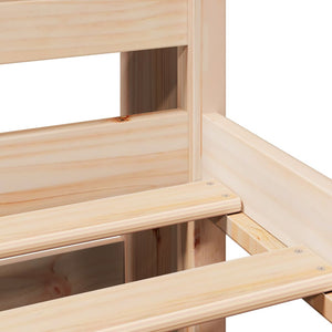 Säng med bokhylla utan madrass 140x190cm massiv furu