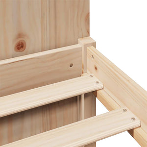 Säng med bokhylla utan madrass 135x190cm massiv furu