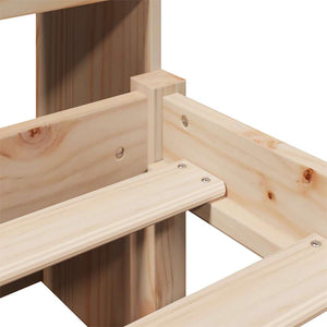 Säng med bokhylla utan madrass 90x190cm massiv furu