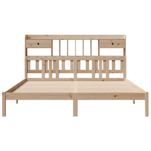 Säng med bokhylla utan madrass 180x200cm massiv furu