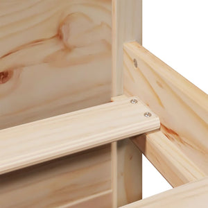 Säng med bokhylla utan madrass 140x190cm massiv furu