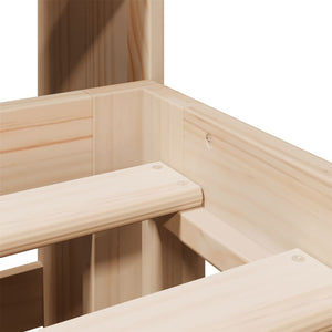 Säng med bokhylla utan madrass 140x190cm massiv furu