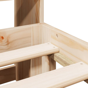 Säng med bokhylla utan madrass 140x200cm massiv furu