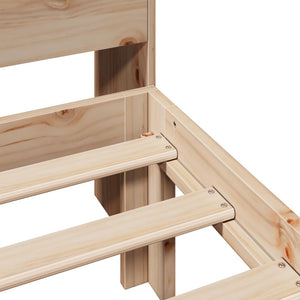 Säng med bokhylla utan madrass 75x190cm massiv furu