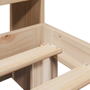 Säng med bokhylla utan madrass 90x190cm massiv furu