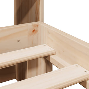 Säng med bokhylla utan madrass 140x190cm massiv furu