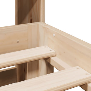 Säng med bokhylla utan madrass 180x200cm massiv furu