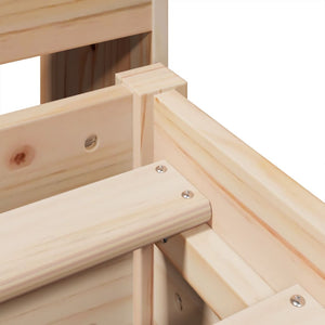 Säng med bokhylla utan madrass 140x190cm massiv furu