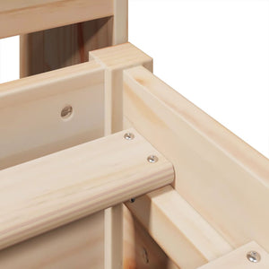 Säng med bokhylla utan madrass 135x190cm massiv furu