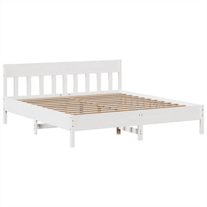 Sängram utan madrass vit 180x200 cm massiv furu