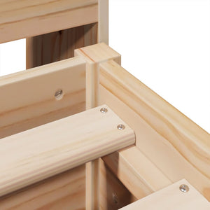 Sängram utan madrass 140x190 cm massiv furu