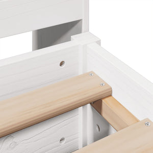 Sängram utan madrass vit 180x200 cm massiv furu