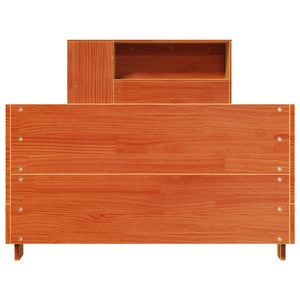 Sängram utan madrass vaxbrun 100x200 cm massiv furu