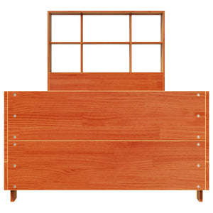 Sängram utan madrass vaxbrun 100x200 cm massiv furu