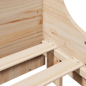 Säng med bokhylla utan madrass 160x200 cm massiv trä