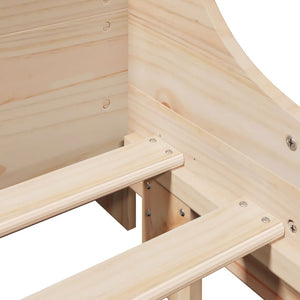 Säng med bokhylla utan madrass 90x200 cm massiv trä