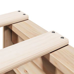 Säng med bokhylla utan madrass 90x200cm massiv furu