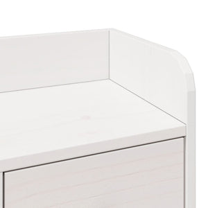 Säng med bokhylla utan madrass vit 180x200cm massiv furu