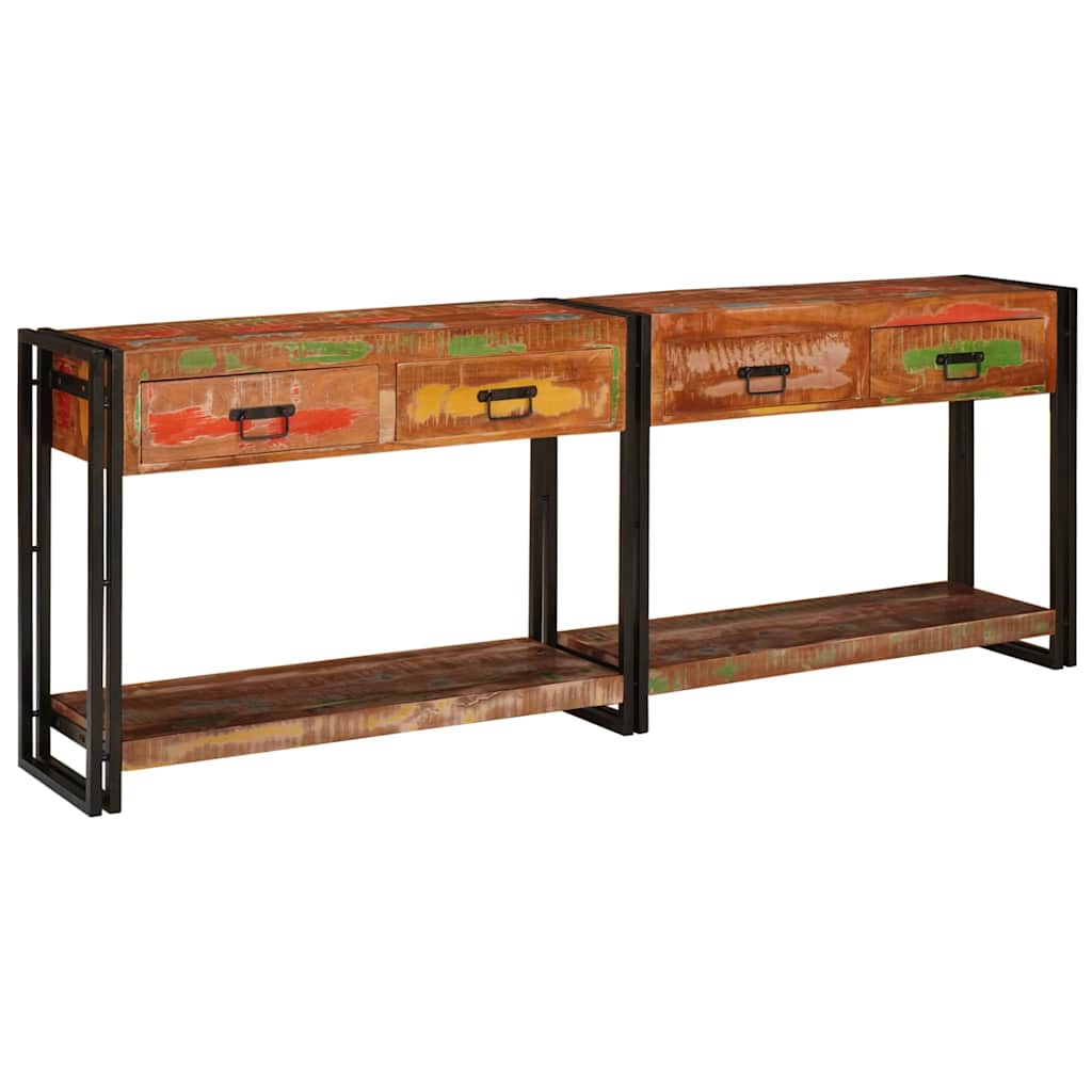 Konsolbord 2 st Flerfärgsdesign 200 x 33 x 75 cm